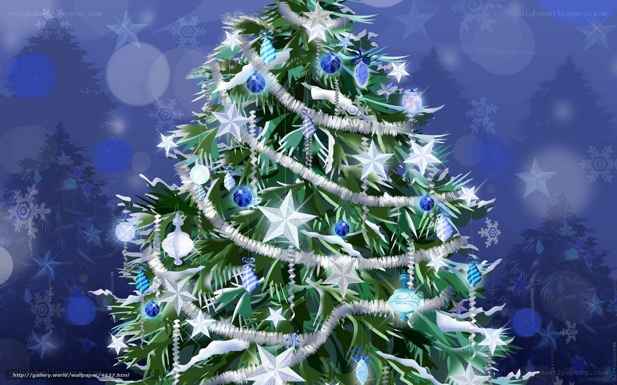 blue and white christmas tree