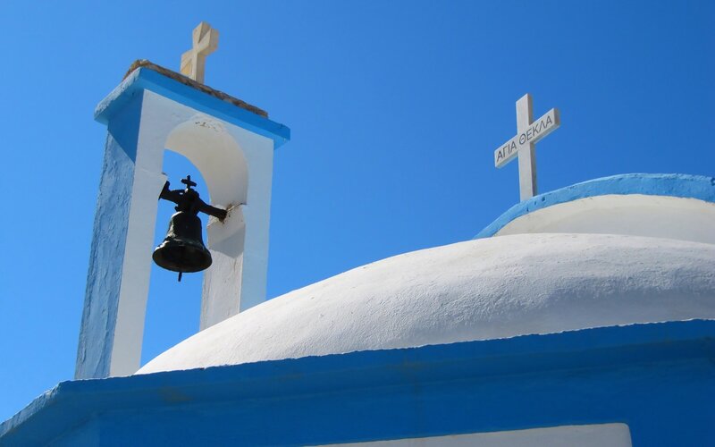 Blue and white church dome