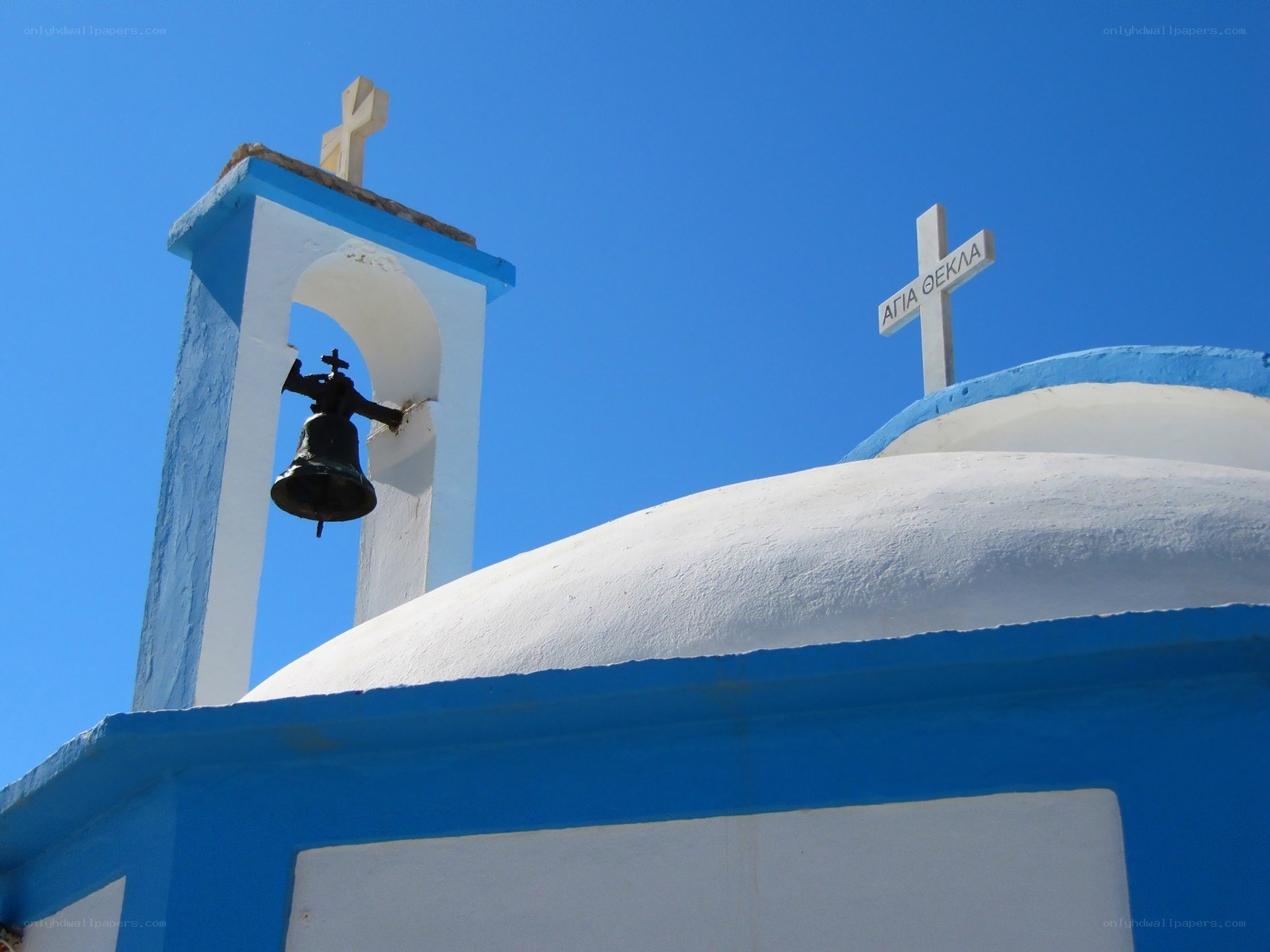 Blue and white church dome