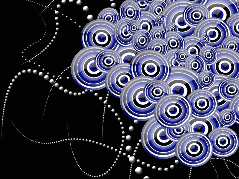 blue and white circular pattern