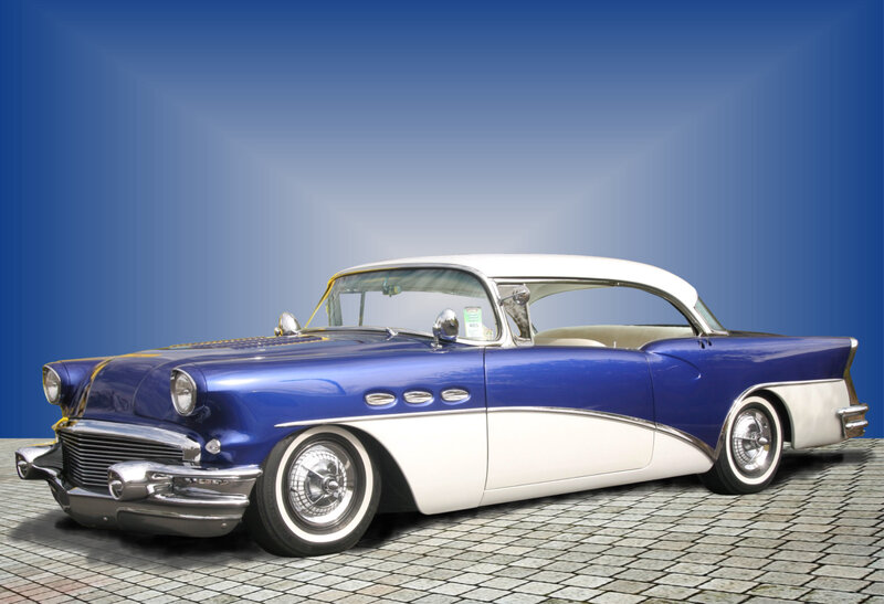 Blue and White Classic Car — Calm