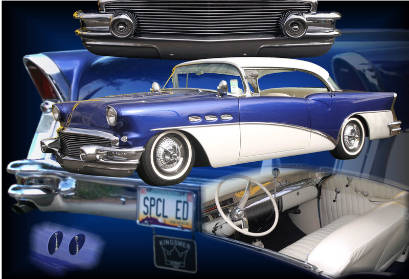 Blue and White Classic Car — Dramatic, Photograph