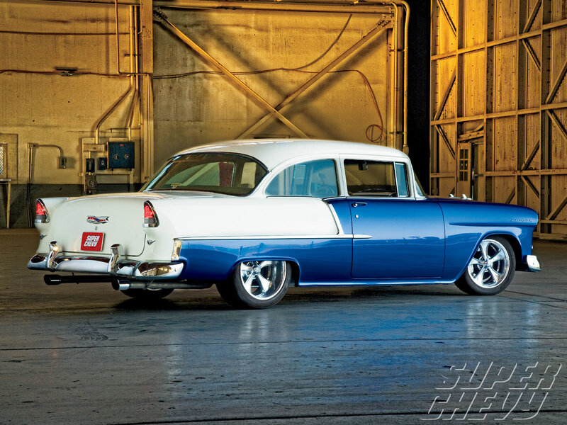 Blue and White Classic Car — Dramatic