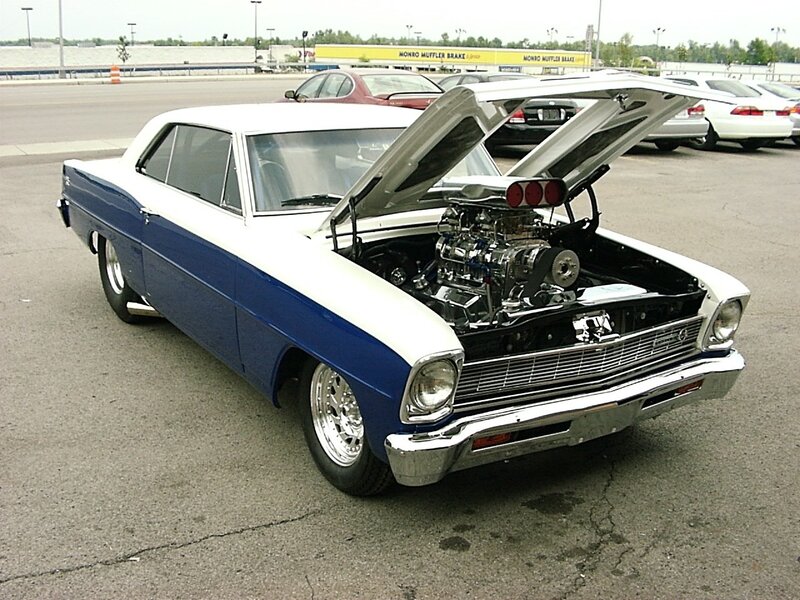 Blue and White Classic Car — Neutral