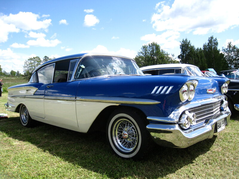 Blue and White Classic Car — Serene