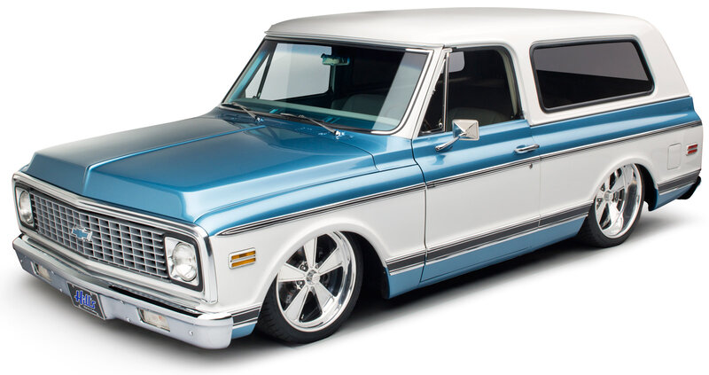 Blue and White Classic Truck