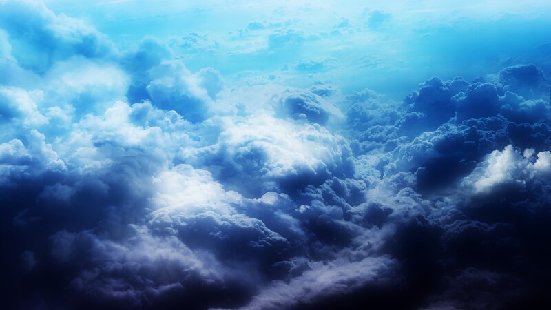 Blue and White Clouds — Dramatic, Digital Art