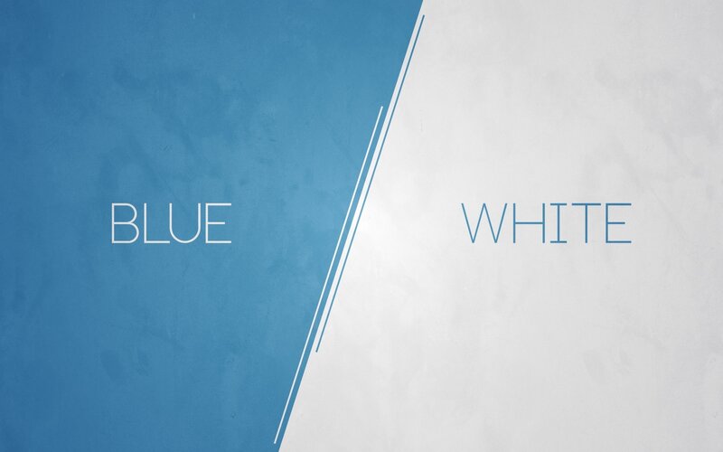 blue and white color split