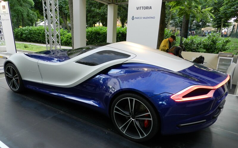 Blue and White Concept Car