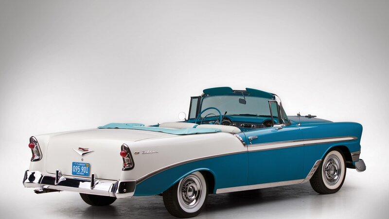 Blue and White Convertible Car
