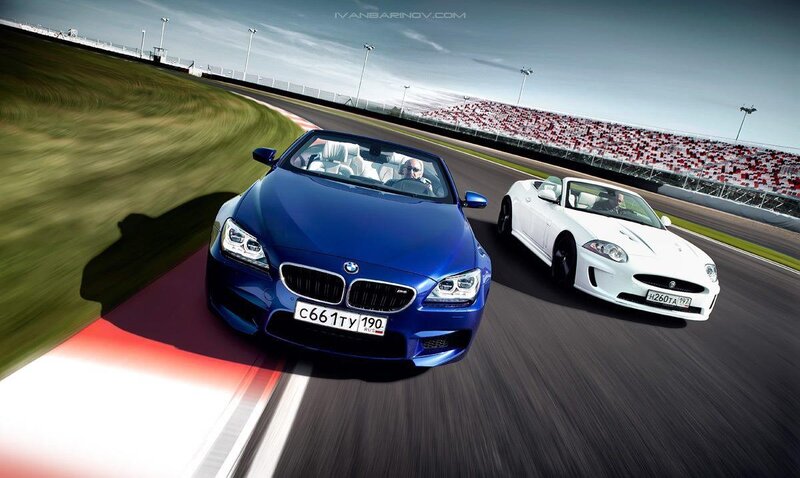 Blue and White Convertibles
