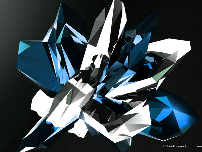 Blue and White Crystal Formation