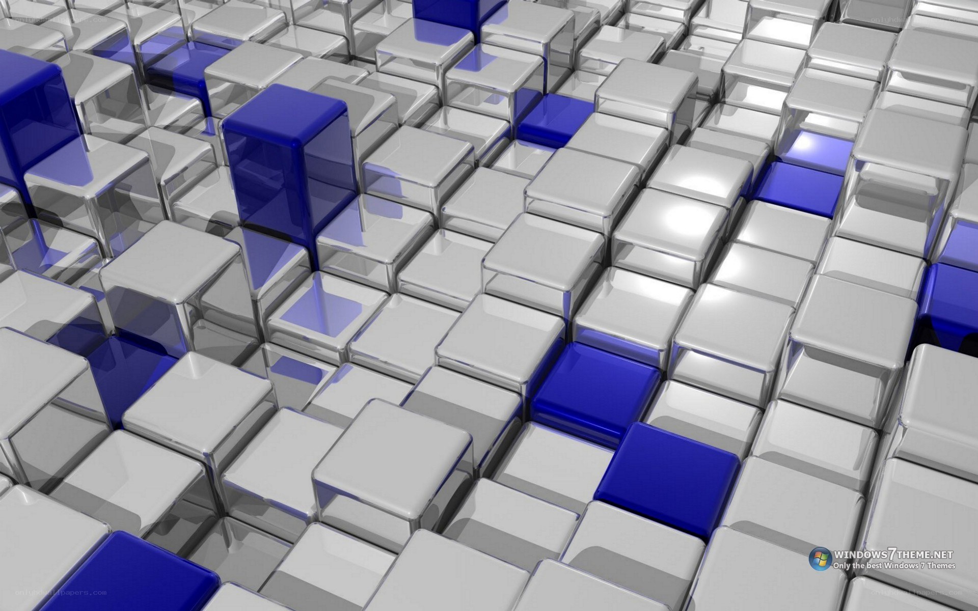 blue and white cube pattern