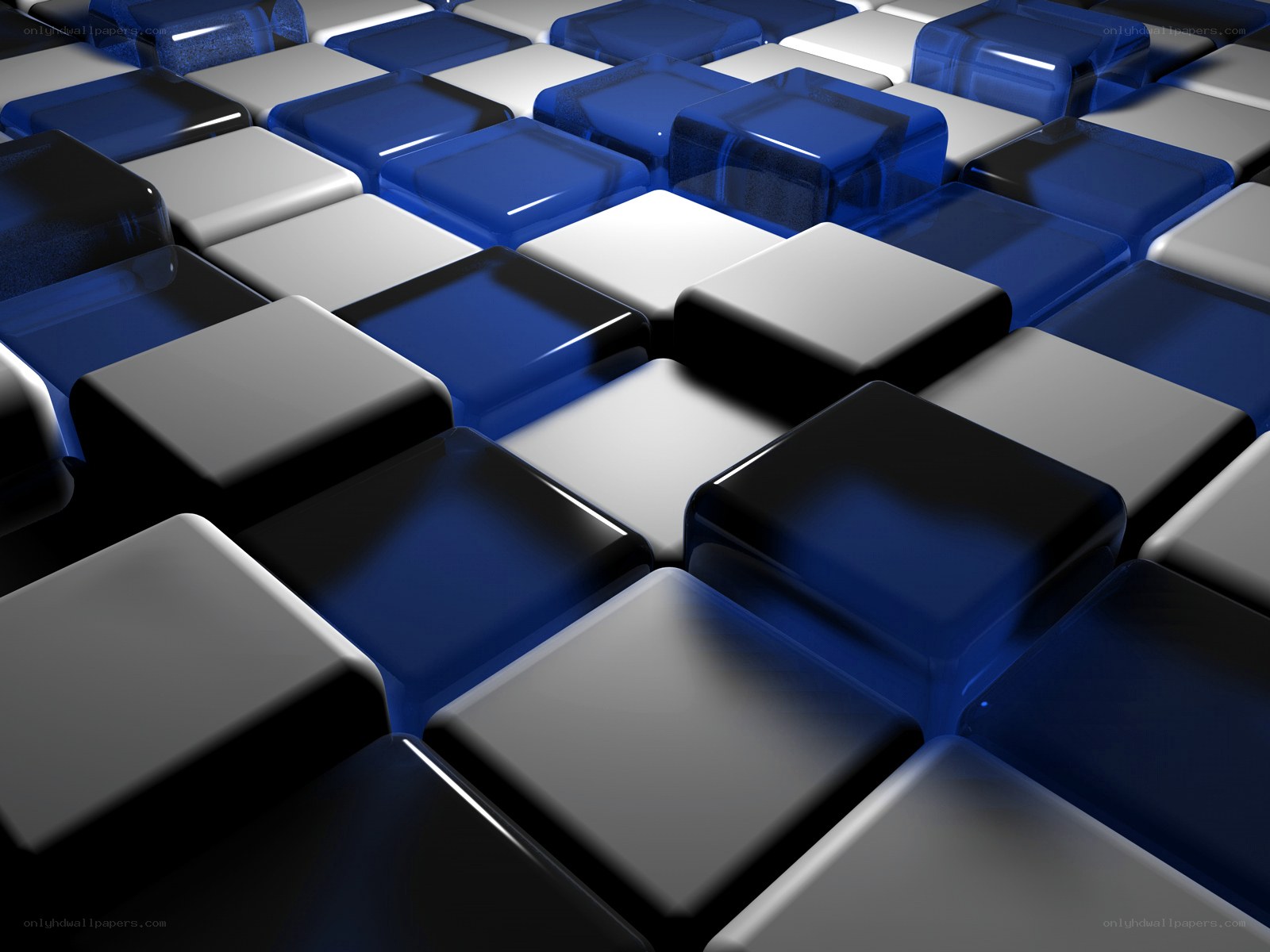 blue and white cube pattern