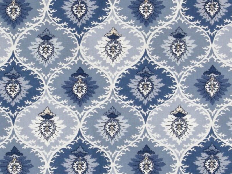 Blue and White Damask Pattern