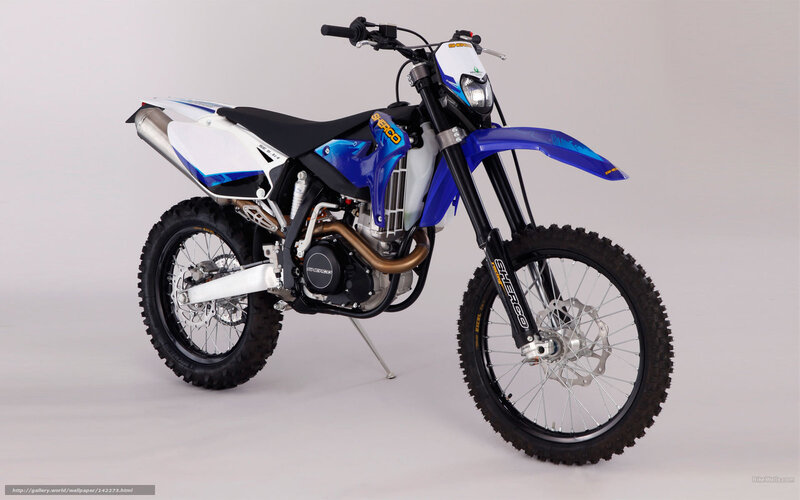 blue and white dirt bike