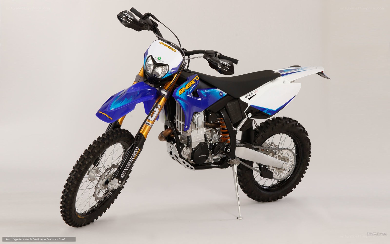 blue and white dirt bike