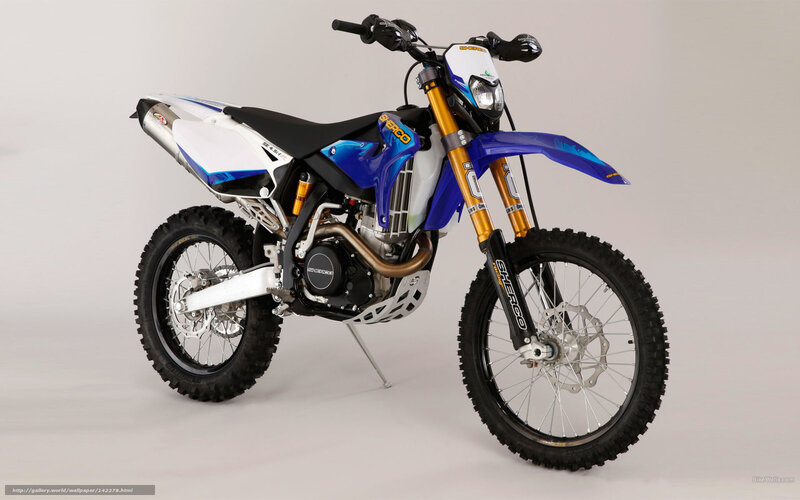 blue and white dirt bike