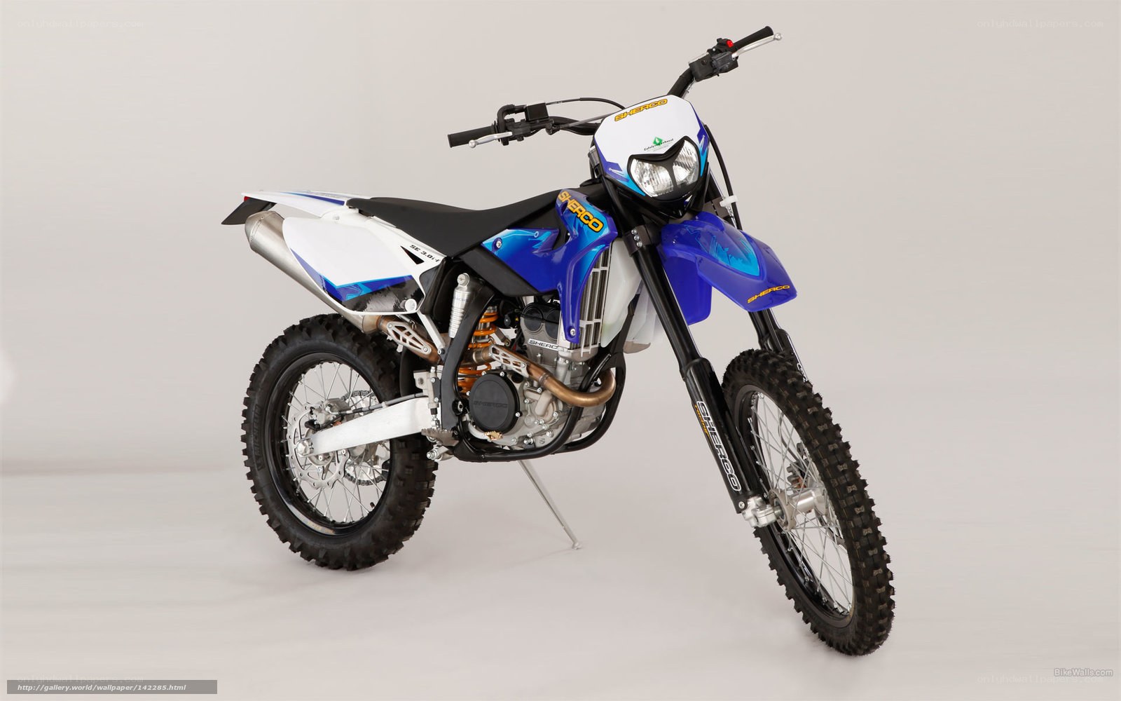 blue and white dirt bike