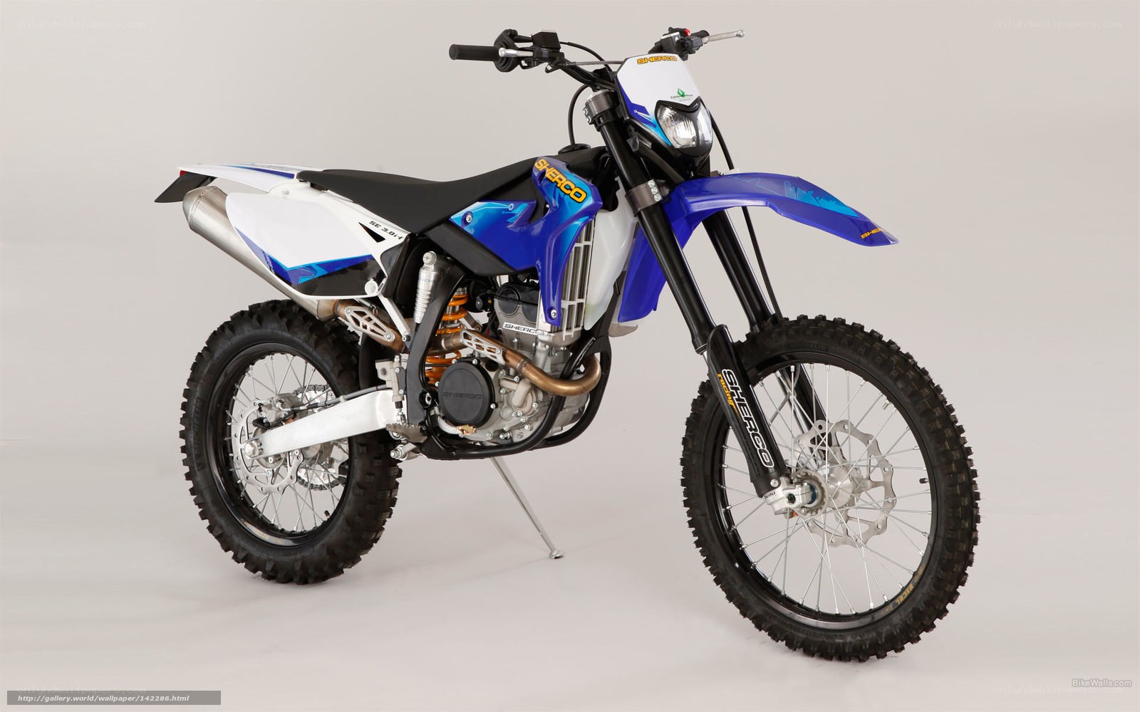 blue and white dirt bike