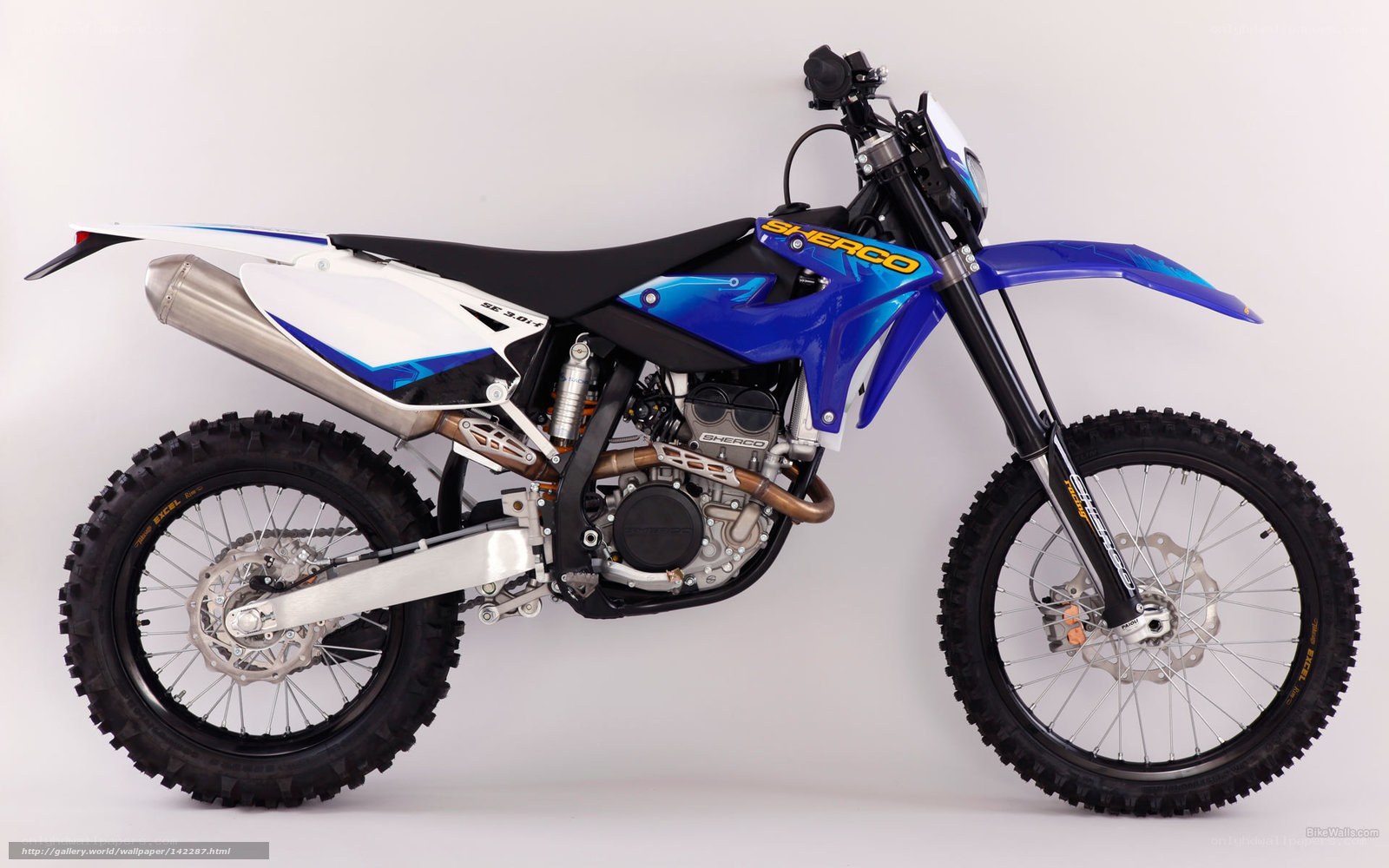 blue and white dirt bike