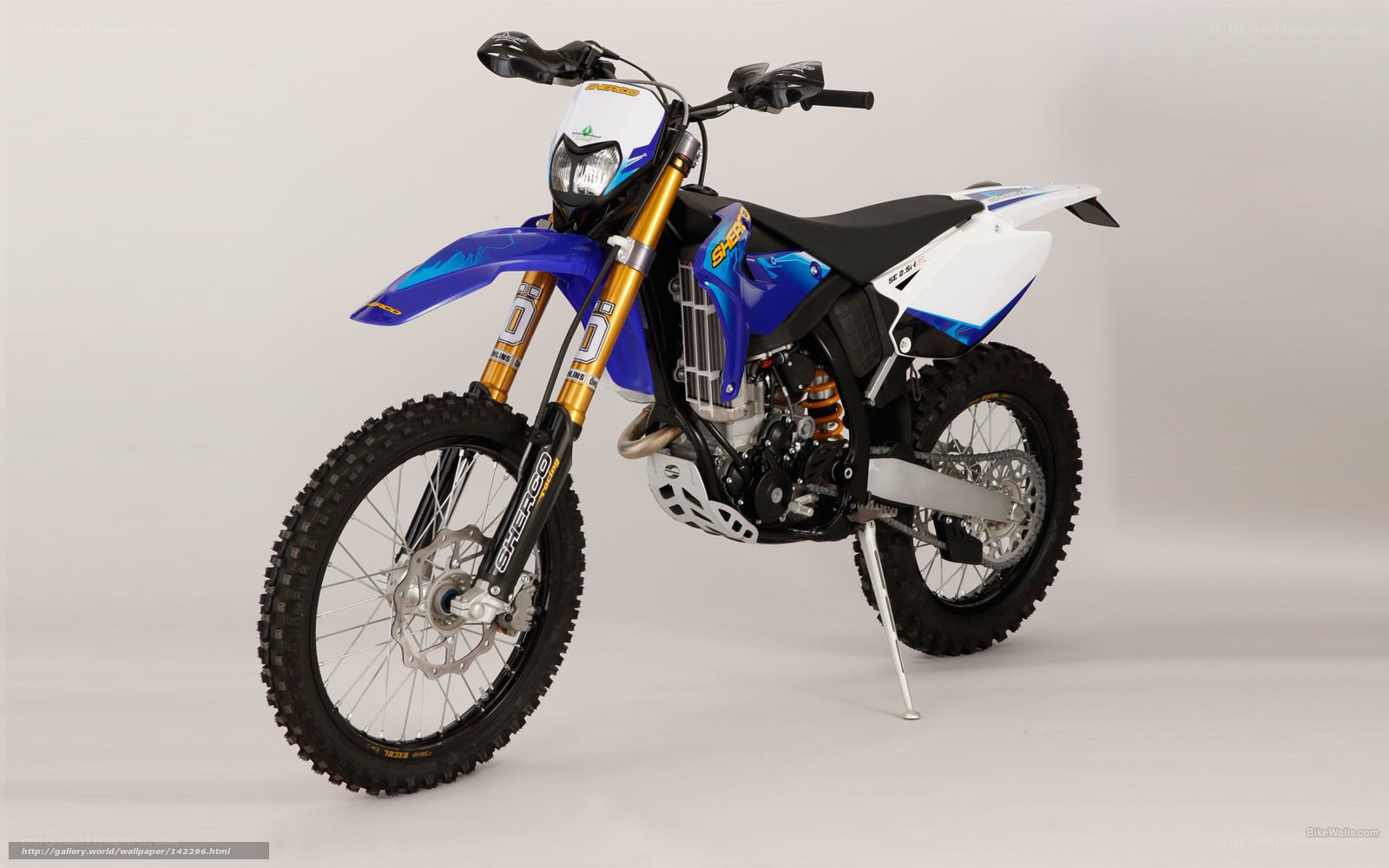 blue and white dirt bike