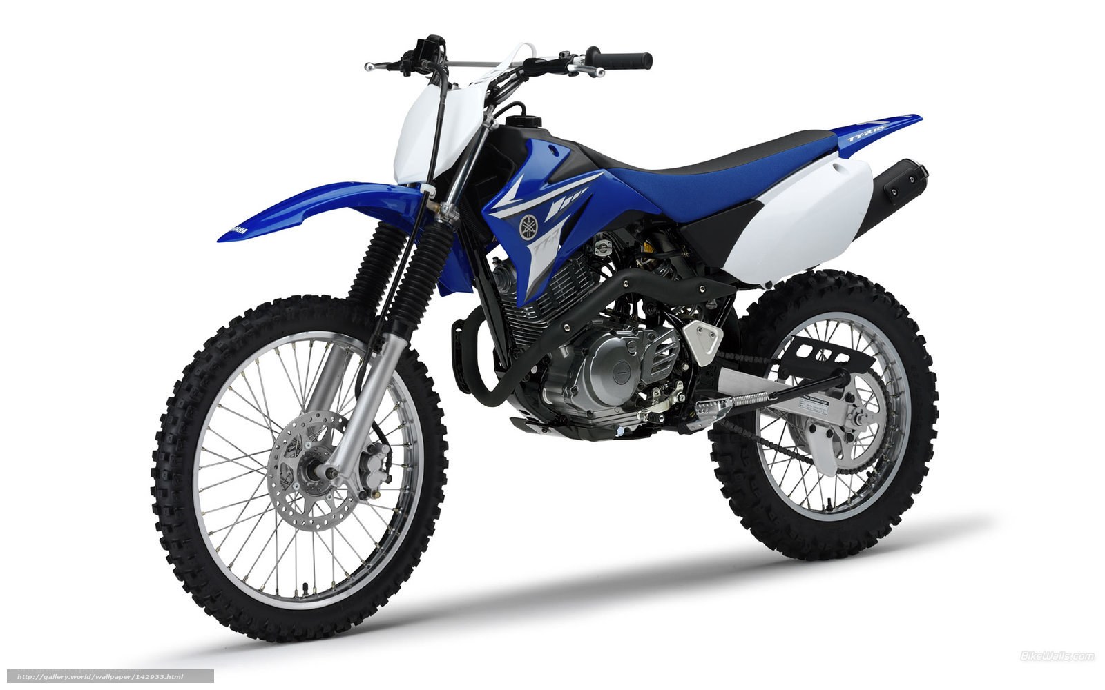 blue and white dirt bike