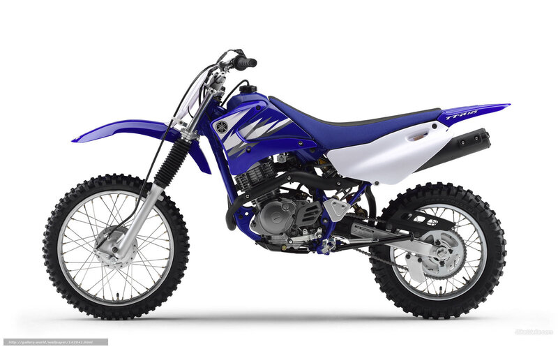 blue and white dirt bike