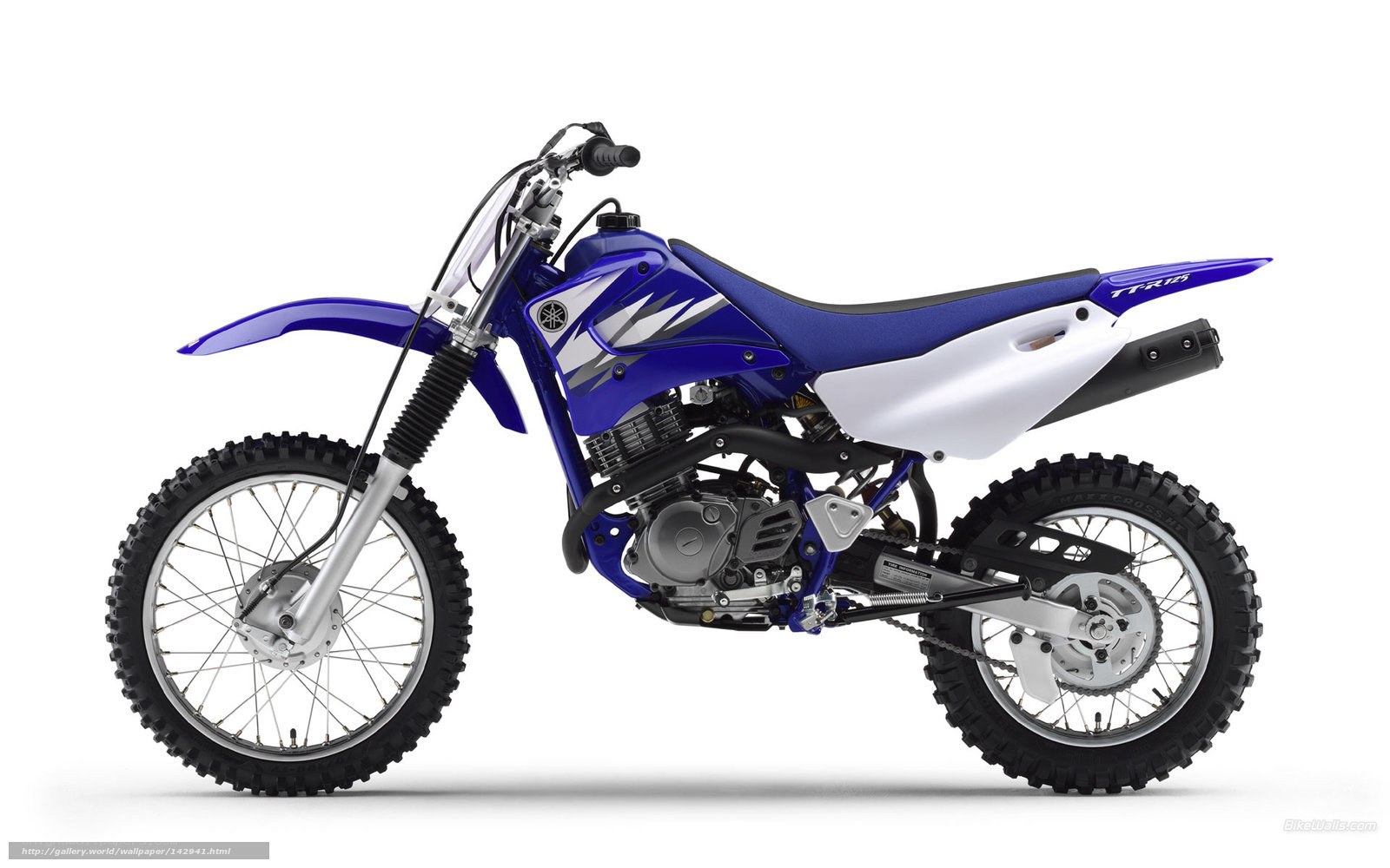 blue and white dirt bike