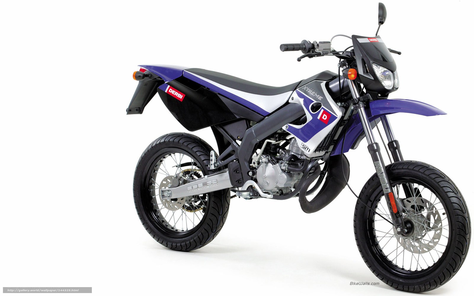 blue and white dirt bike