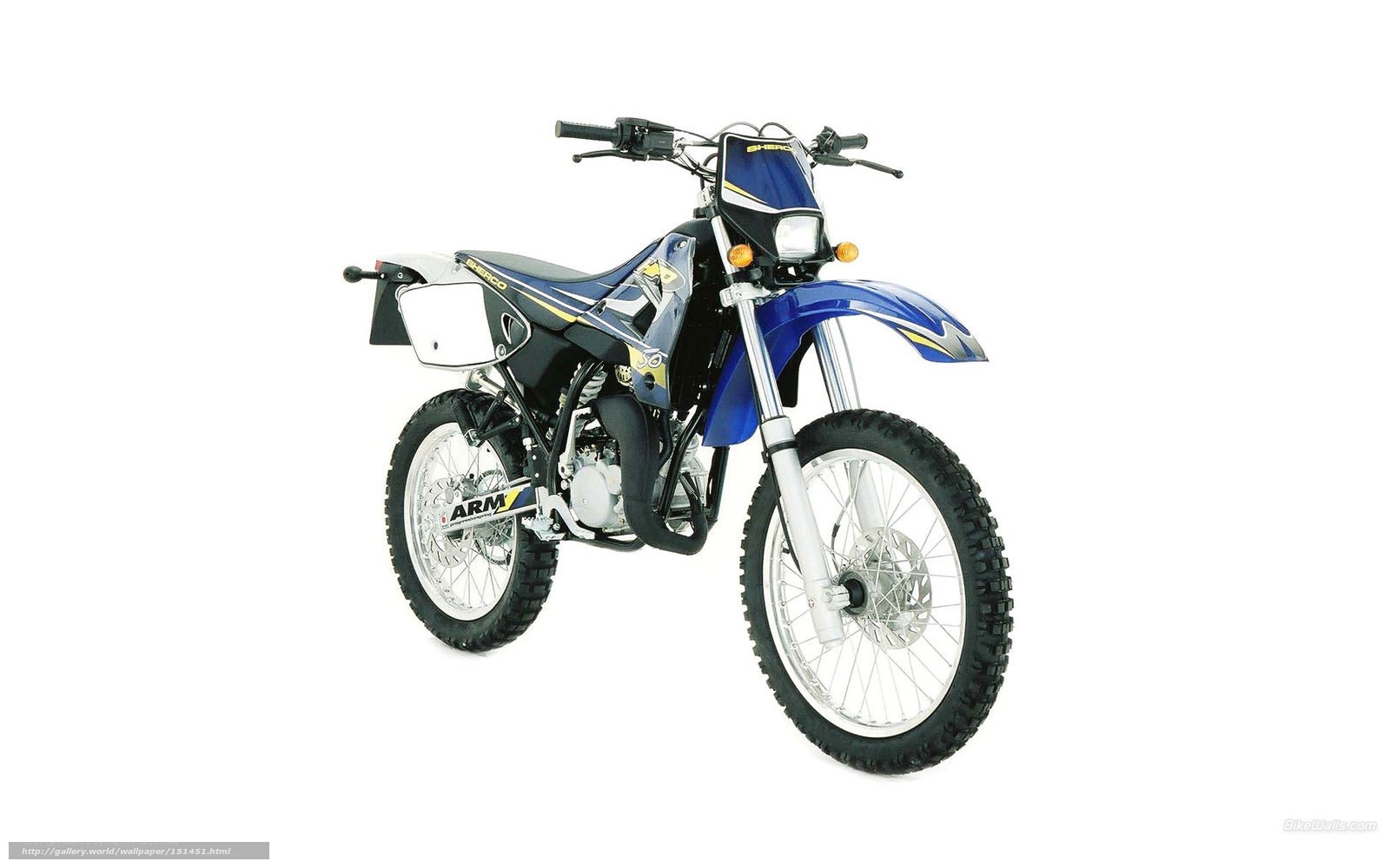 blue and white dirt bike