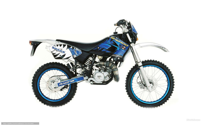 blue and white dirt bike