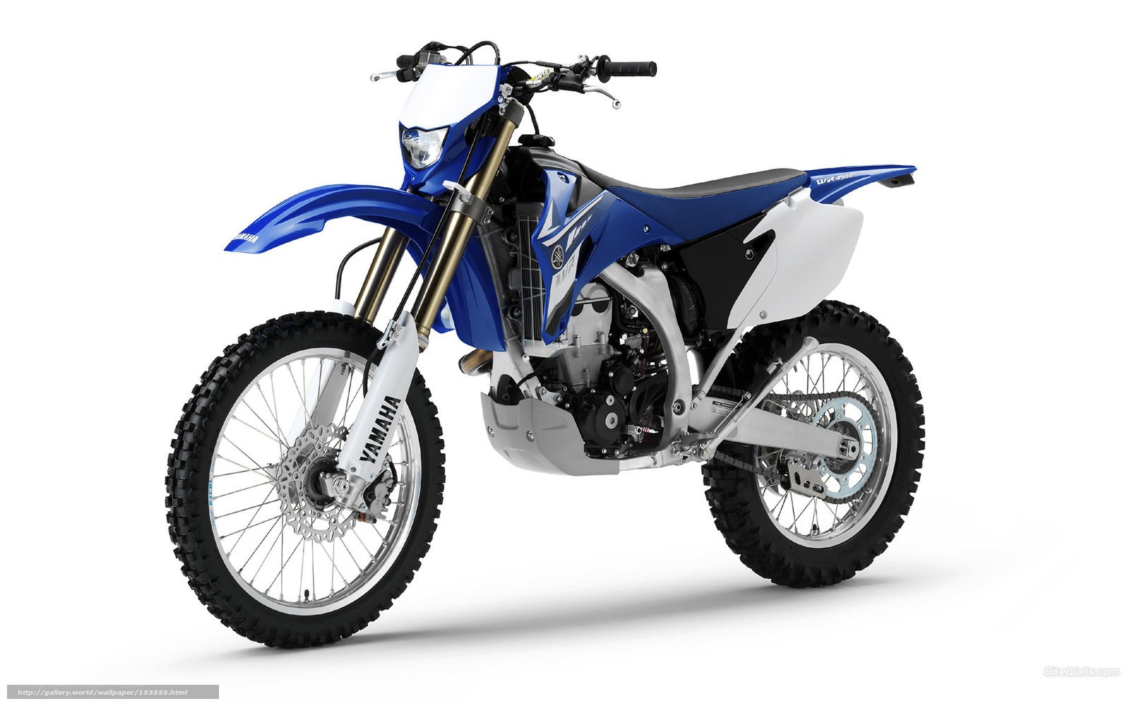 blue and white dirt bike
