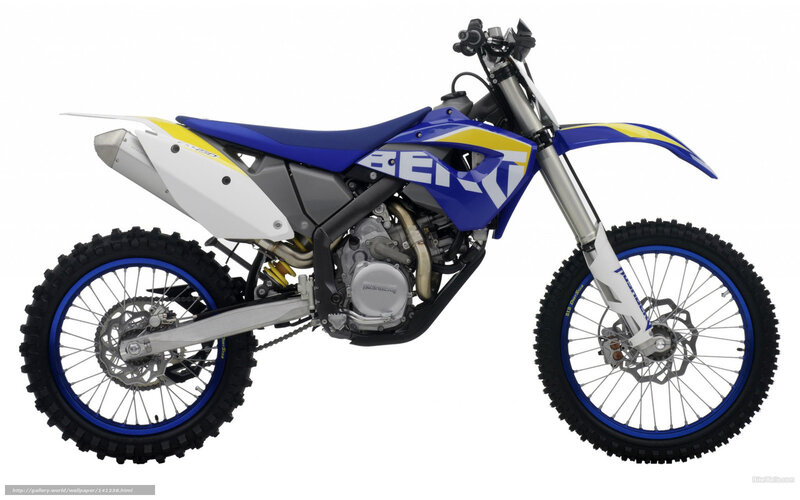 blue and white dirt bike