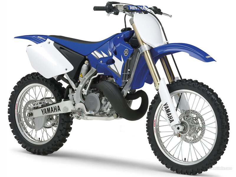 blue and white dirt bike