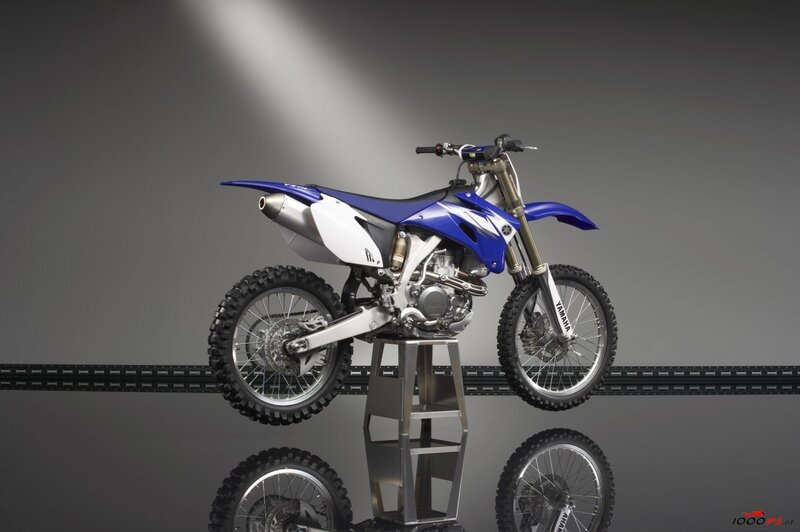 blue and white dirt bike