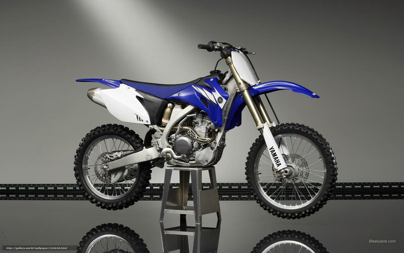 Blue and White Dirt Bike — Neutral, Photograph, Motorcycle, Stand