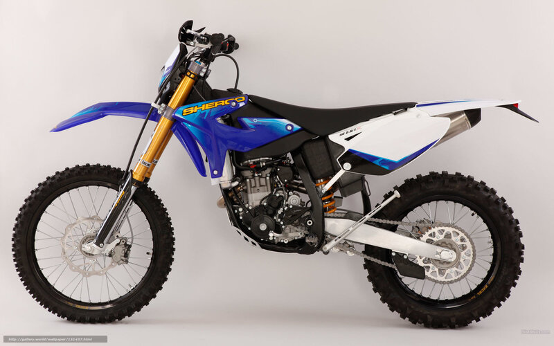 Blue and White Dirt Bike — Neutral, Photograph, Motorcycle, Tires, Engine