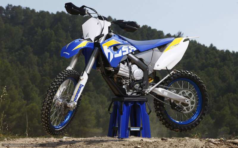 Blue and White Dirt Bike — Outdoor