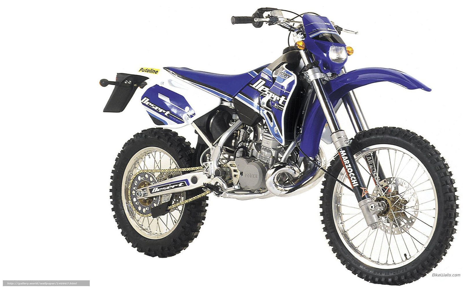 blue and white dirt bike
