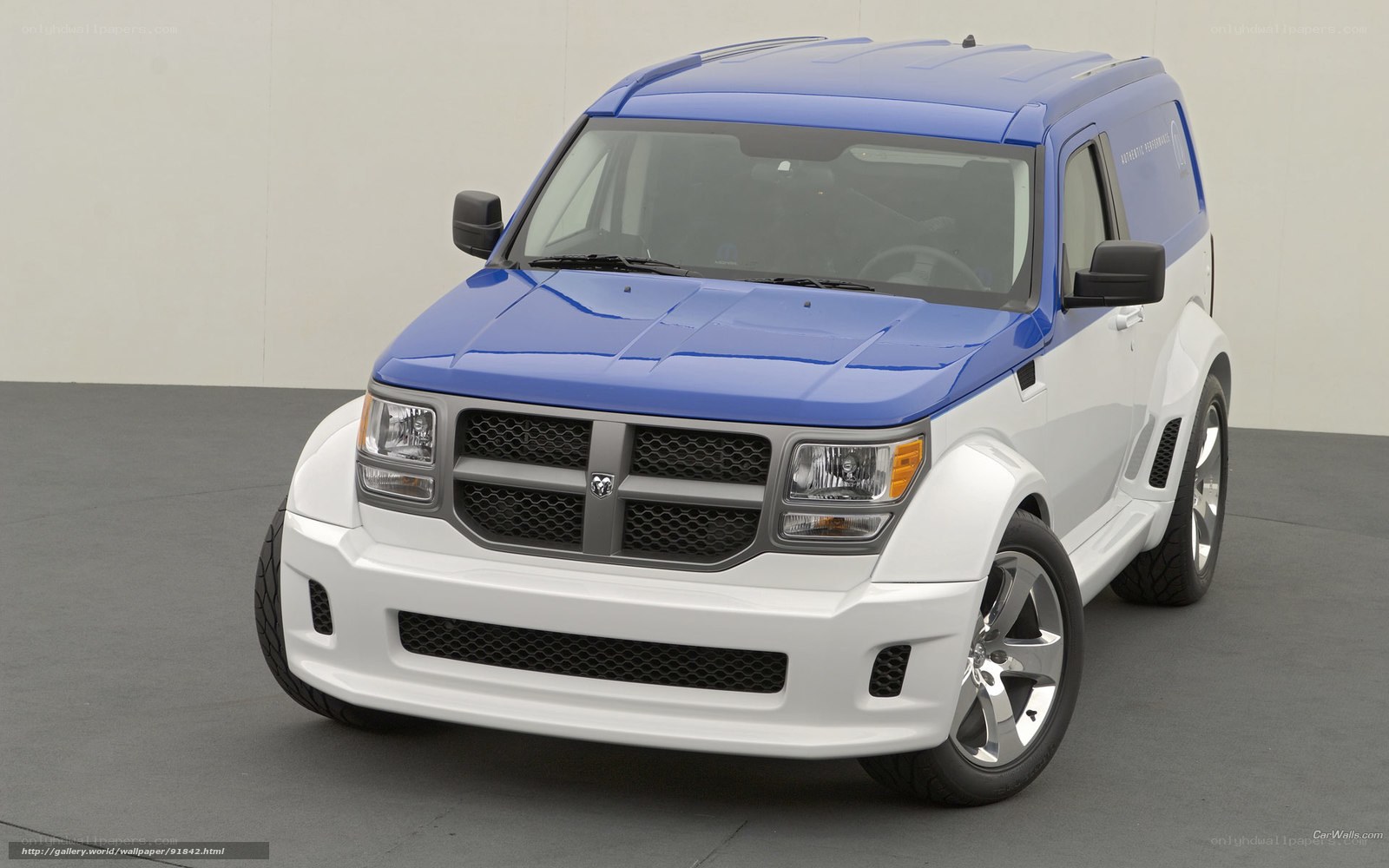 blue and white dodge nitro