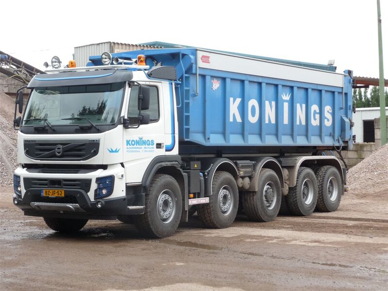 Blue and White Dump Truck