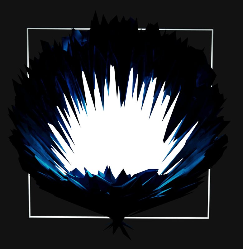 Blue and White Explosion