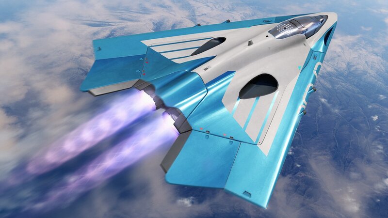 Blue and White Fighter Jet — Dynamic