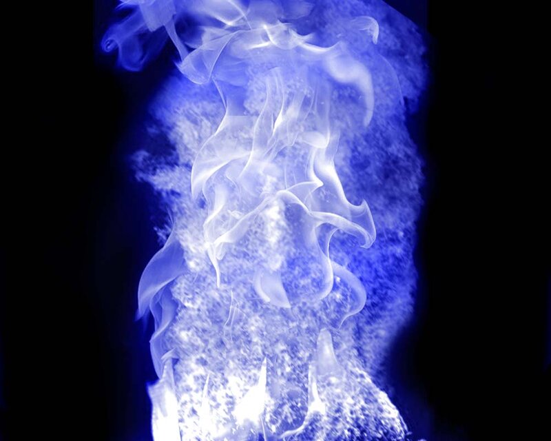 Blue and White Flames