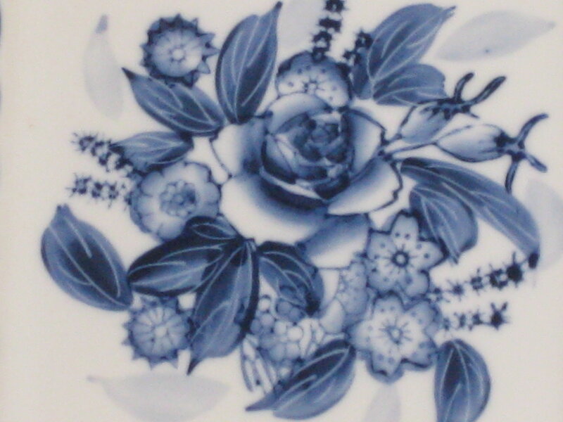 blue and white floral pattern