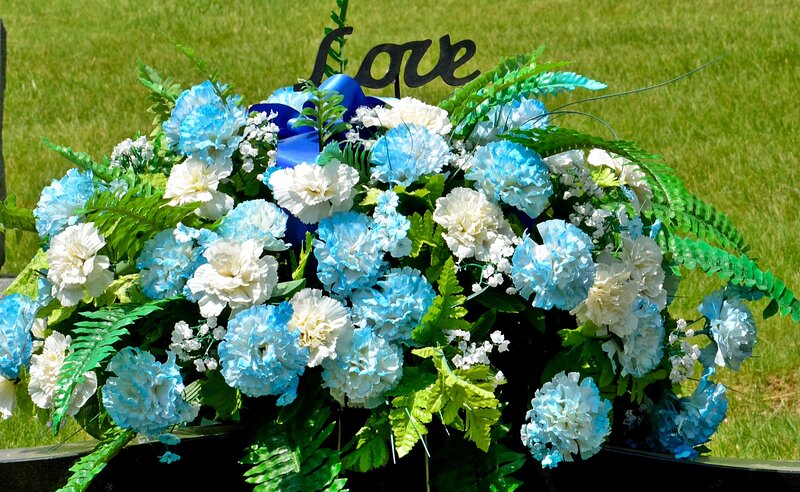Blue and White Flower Arrangement — Serene