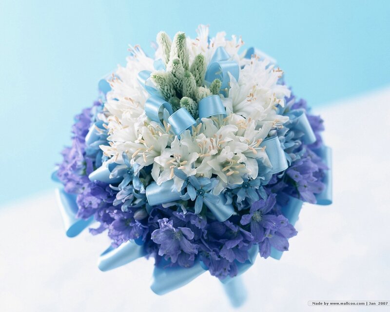 Blue and White Flower Bouquet — Calm