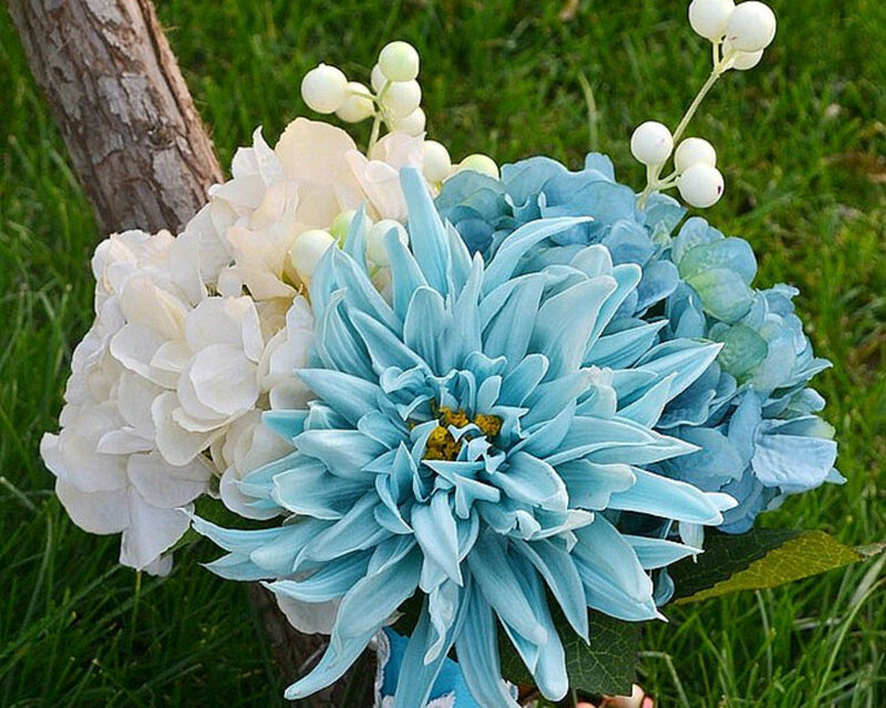 Blue and White Flower Bouquet — Serene, Afternoon