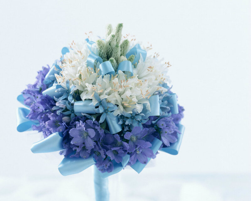 Blue and White Flower Bouquet — Serene
